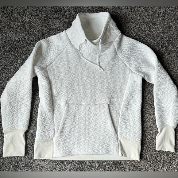 Athleta White Elevation Jaquard Quilted Pullover Size Small - Picture 2 of 2